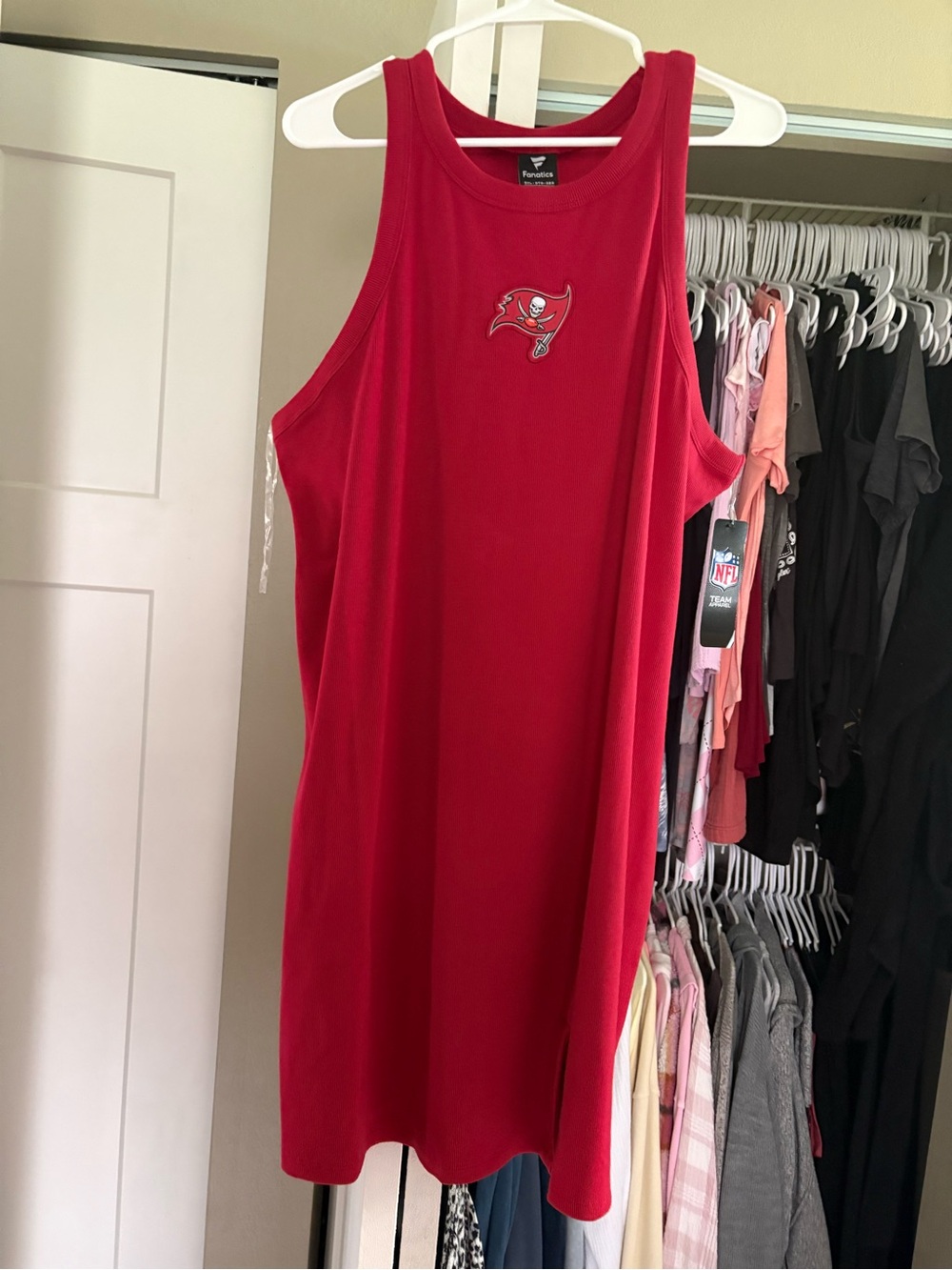 NFL Tampa Bay Buccaneers Sleeveless Red Team Dress